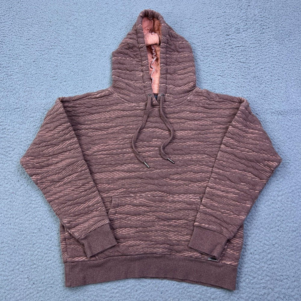 Prana Women's Carin Hoodie Pink Organic Cotton Textured Athleisure Gorpcore